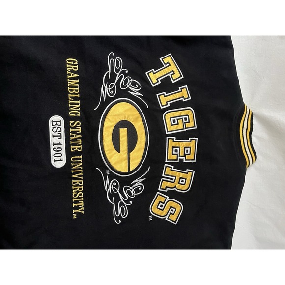 Vintage HBCU Grambling State University Jacket Tiger Cotton‎ Black 2XL Varsity - Picture 10 of 15